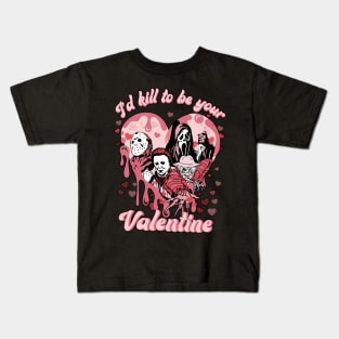 Valentine Horror I'd K*ll To Be Your Valentine Matching Kids T-Shirt